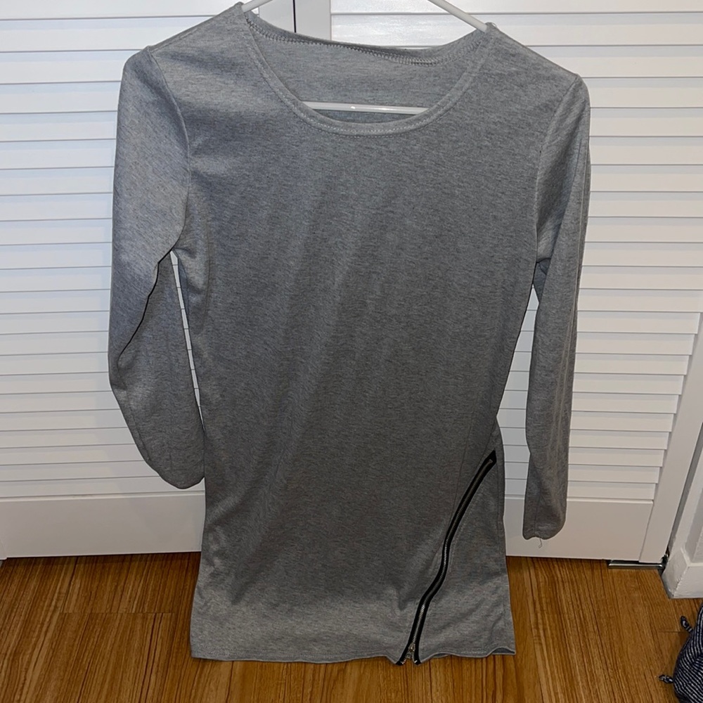 3/4 sleeve zipper dress